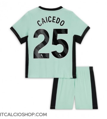 Chelsea Moises Caicedo #25 Terza Maglia Bambino 2023-24 Manica Corta (+ Pantaloni corti)